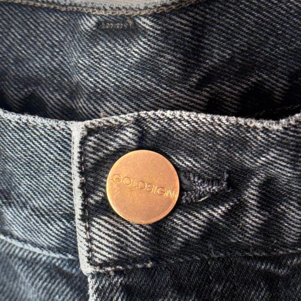 Goldsign Low Slung Crop Jeans in Marled Black Cotton - Picture 6 of 11